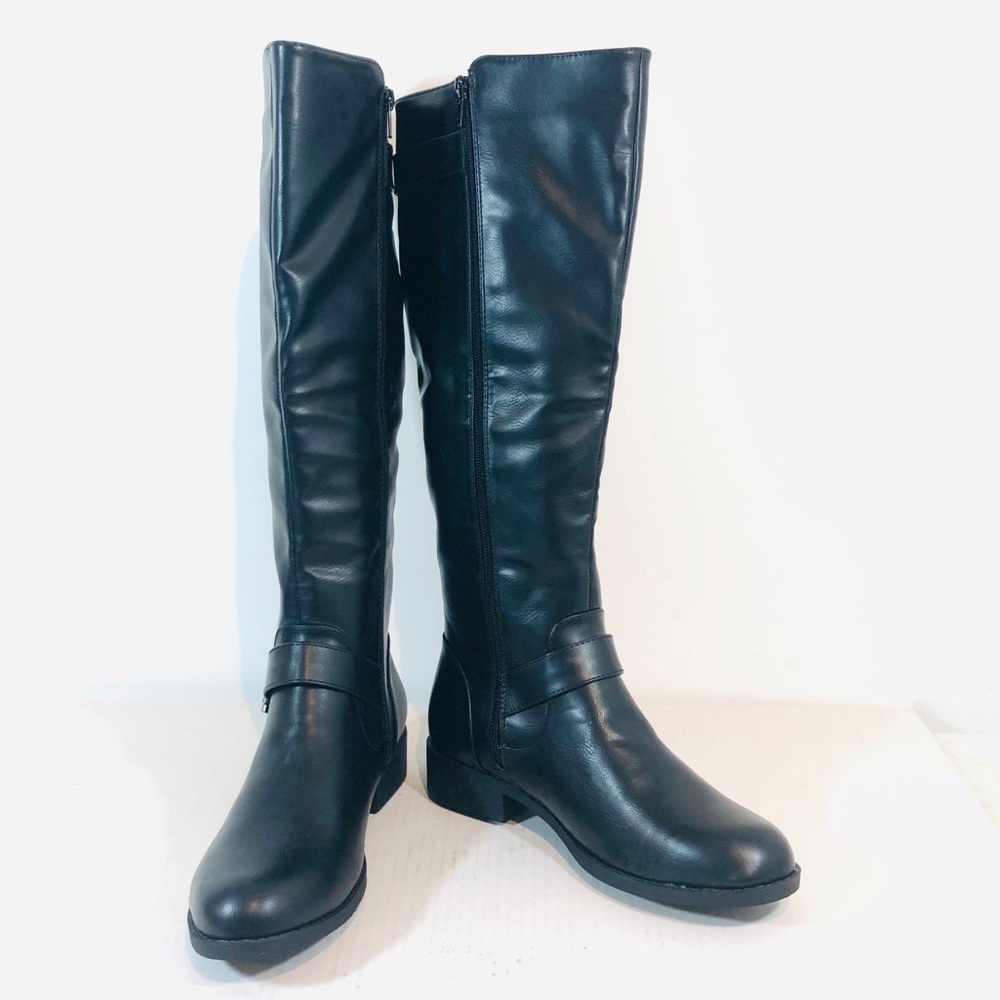 New Mia Cascaded Buckle Boot Tall Black Boots